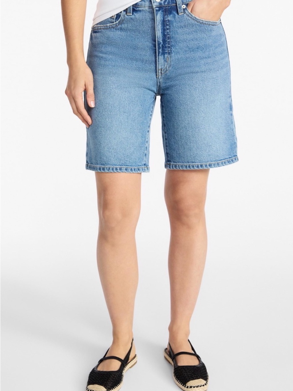 Time and Tru High Rise Denim Bermuda Shorts 9” Inseam